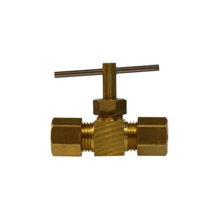 Needle Valve, Valve, 38 Nominal, Compression, 200 Psi, 65 To 250 Deg F, Brass